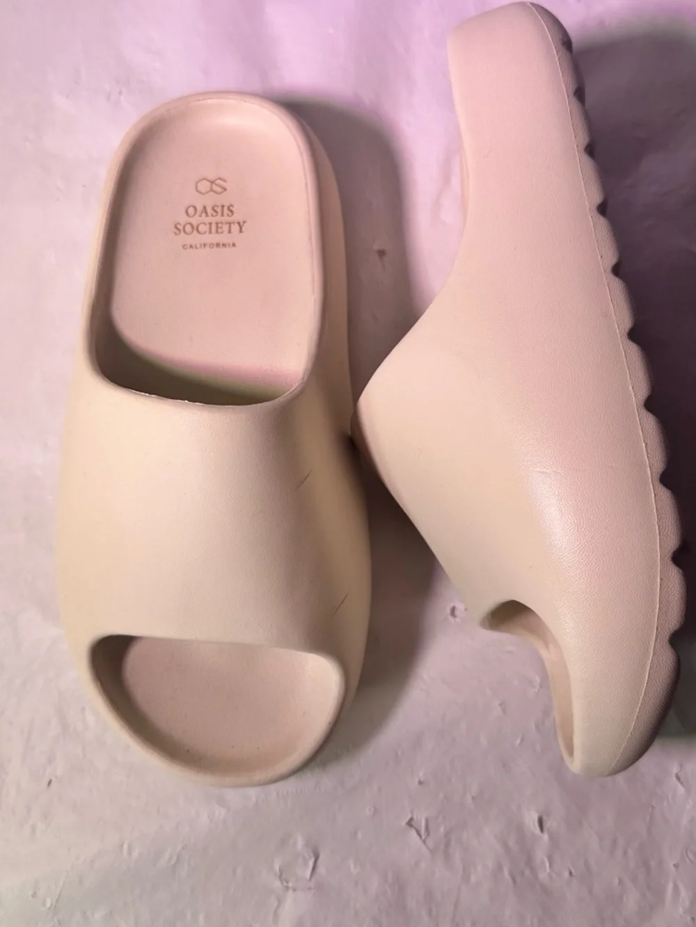 Society Women’s Cream Slide Sandals